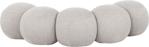 Mira Cream Boucle Fabric Upholstered Bench, 1 Piece (Style 2)
