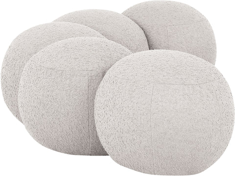 Mira Cream Boucle Fabric Upholstered Bench, 1 Piece (Style 2)