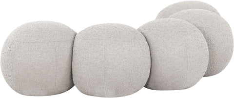 Mira Cream Boucle Fabric Upholstered Bench, 1 Piece (Style 2)