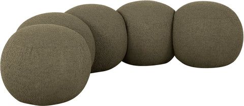 Mira Olive Boucle Fabric Upholstered Bench, 1 Piece (Style 2)