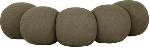 Mira Olive Boucle Fabric Upholstered Bench, 1 Piece (Style 2)
