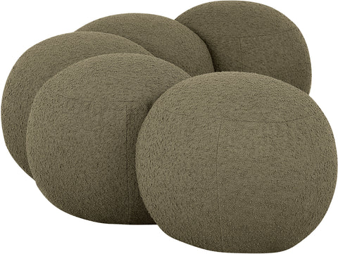 Mira Olive Boucle Fabric Upholstered Bench, 1 Piece (Style 2)