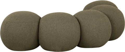 Mira Olive Boucle Fabric Upholstered Bench, 1 Piece (Style 2)