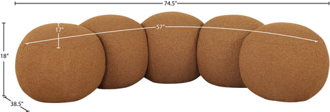 Mira Saddle Boucle Fabric Upholstered Bench, 1 Piece (Style 2)