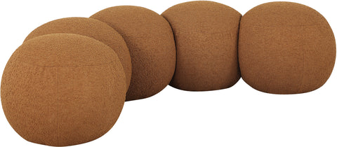 Mira Saddle Boucle Fabric Upholstered Bench, 1 Piece (Style 2)