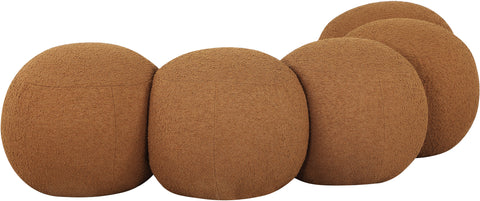 Mira Saddle Boucle Fabric Upholstered Bench, 1 Piece (Style 2)