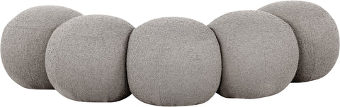 Mira Taupe Boucle Fabric Upholstered Bench, 1 Piece (Style 2)