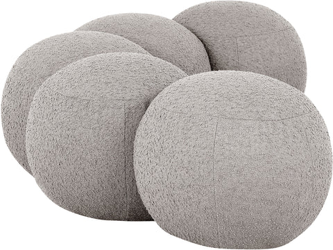 Mira Taupe Boucle Fabric Upholstered Bench, 1 Piece (Style 2)