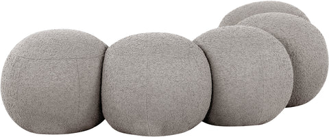 Mira Taupe Boucle Fabric Upholstered Bench, 1 Piece (Style 2)
