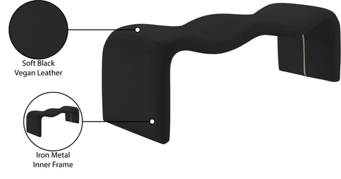 Ferrara Black Vegan Leather Bench