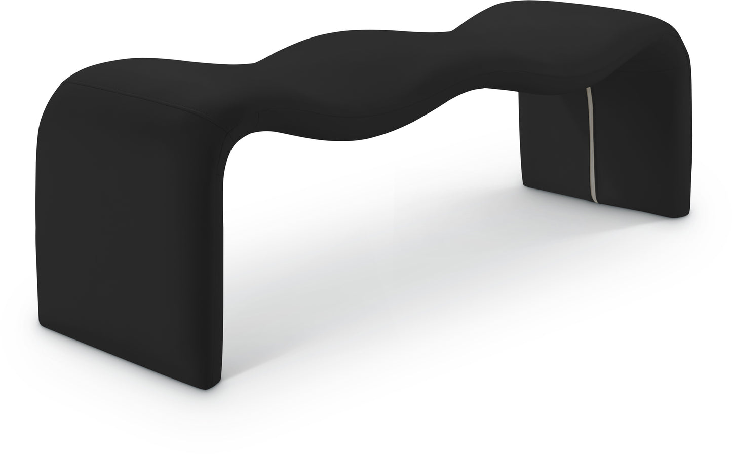 ferrara black vegan leather bench