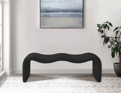 Ferrara Black Vegan Leather Bench