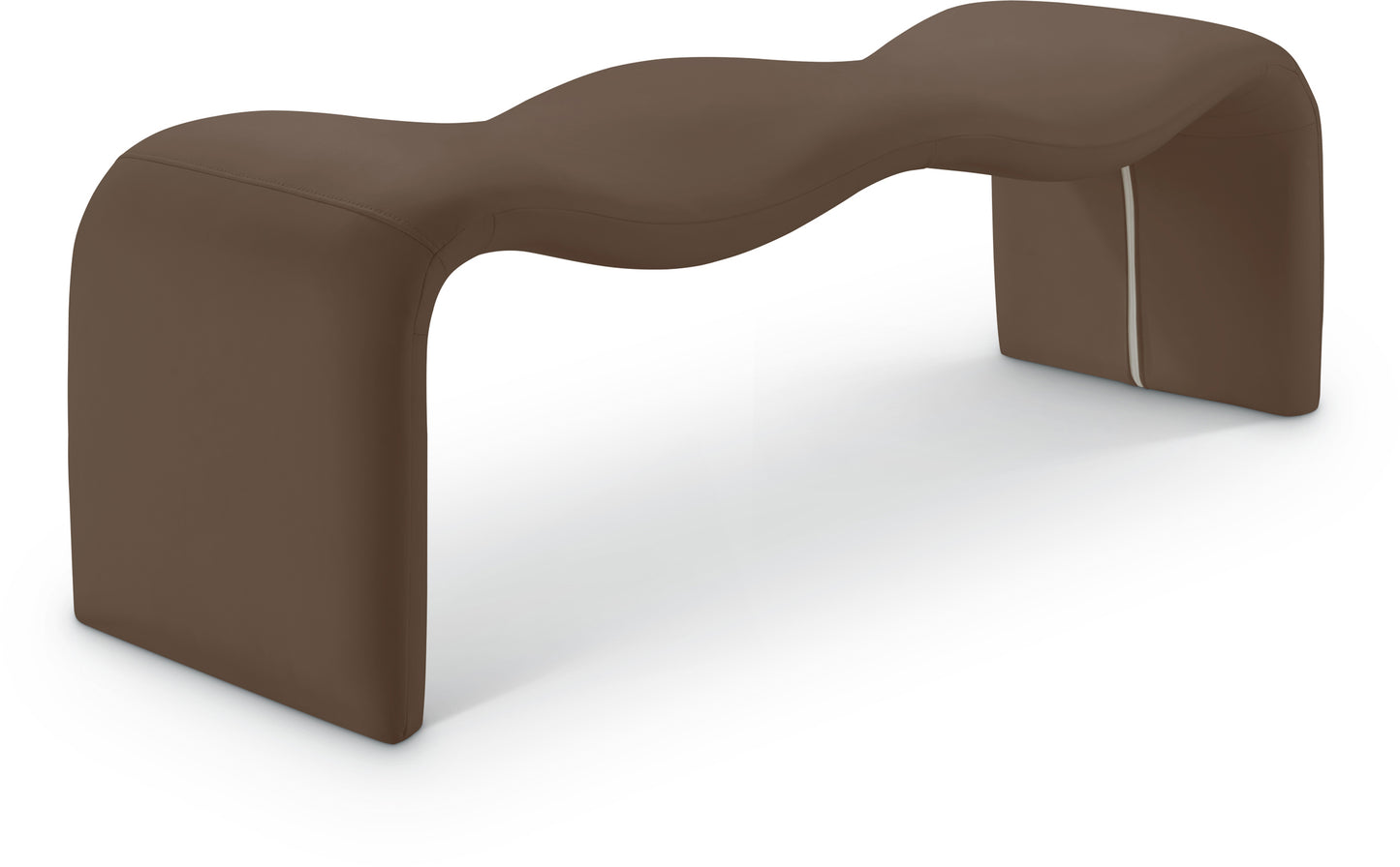 ferrara brown vegan leather bench