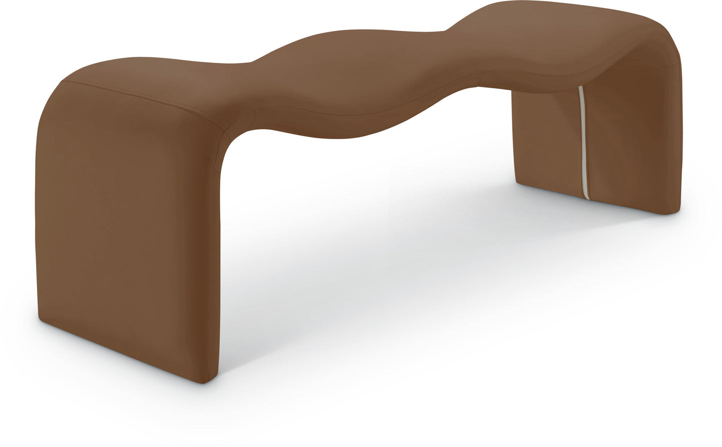 ferrara cognac vegan leather bench