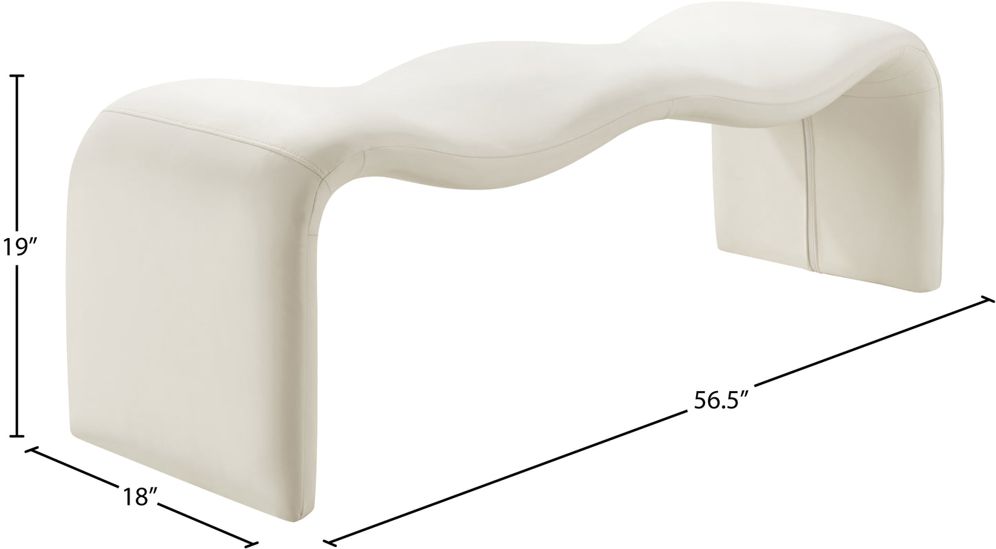 ferrara cream vegan leather bench