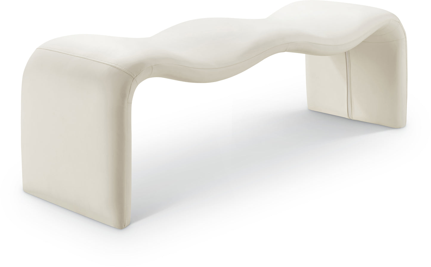 ferrara cream vegan leather bench