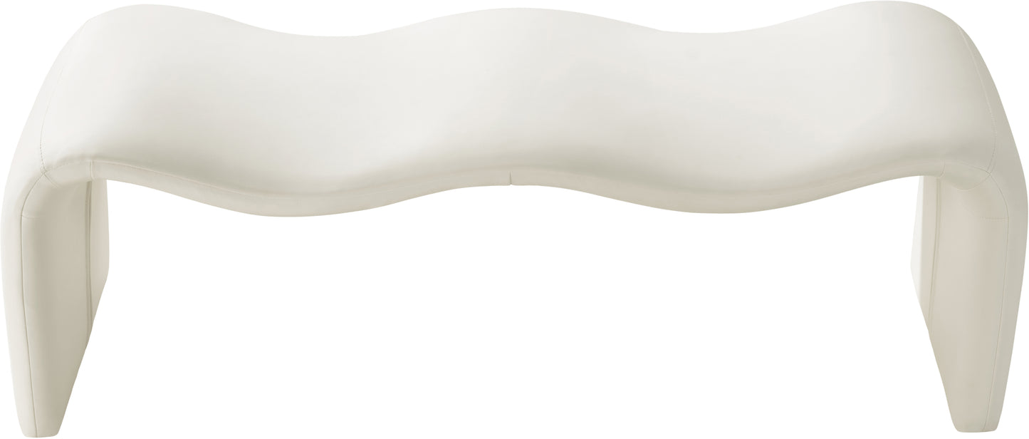 ferrara cream vegan leather bench