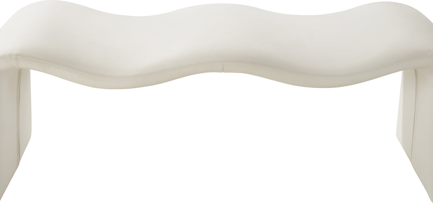 ferrara cream vegan leather bench