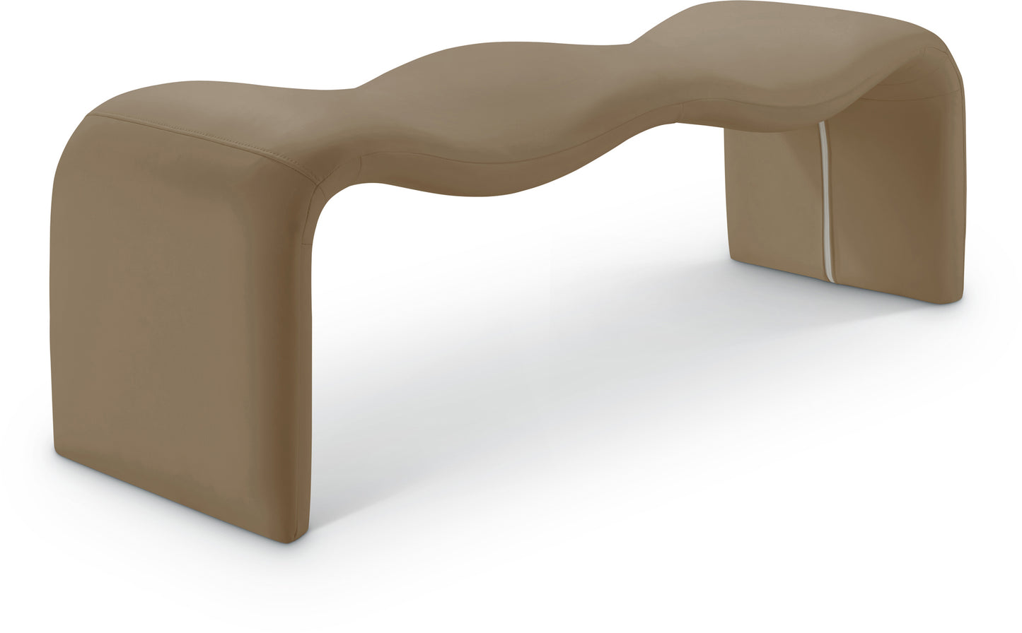 ferrara tan vegan leather bench