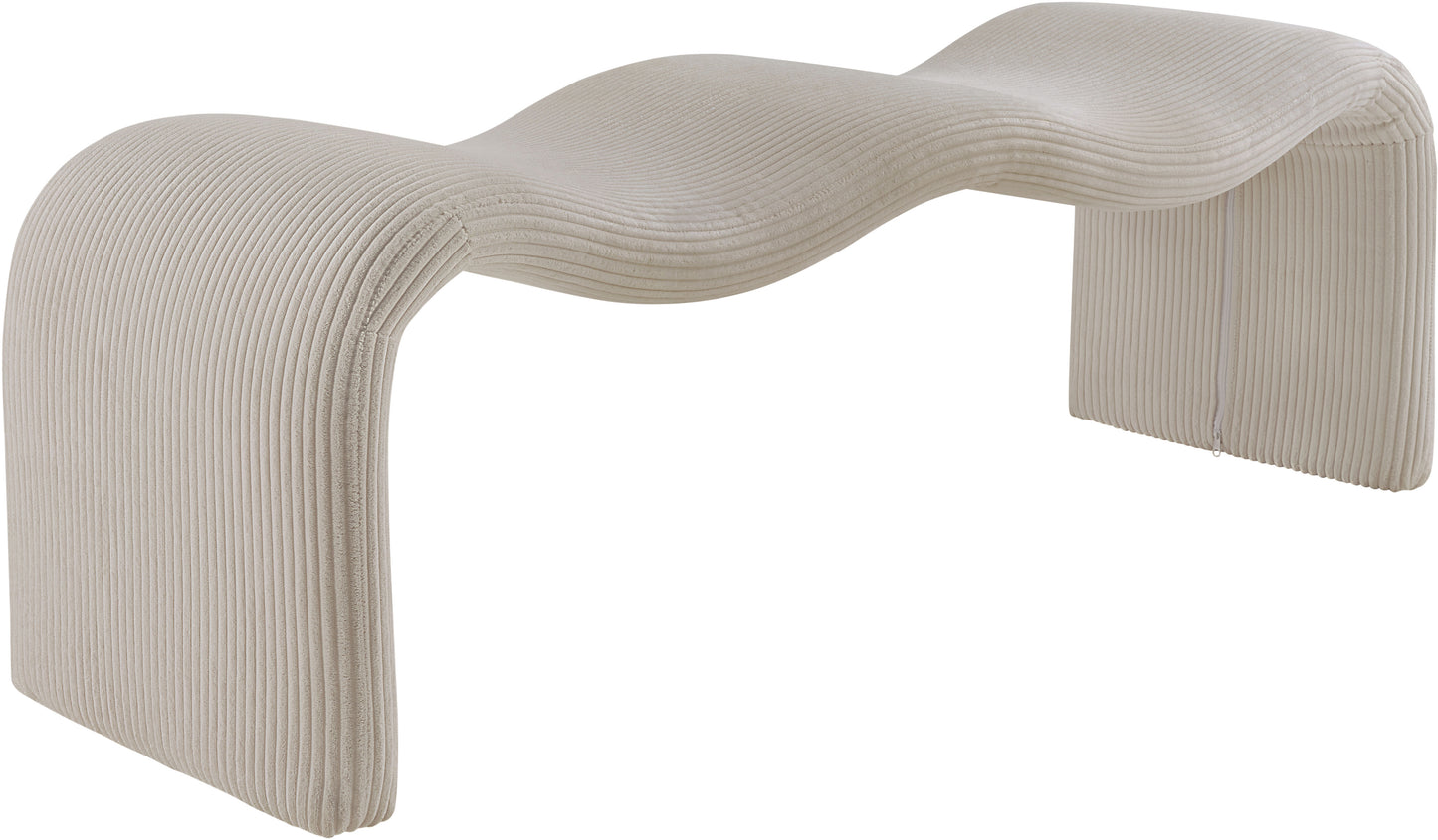 ferrara beige corduroy fabric bench