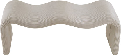 Ferrara Beige Corduroy Fabric Bench