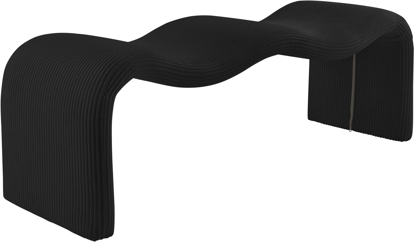 ferrara black corduroy fabric bench