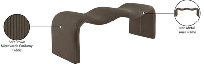 Ferrara Brown Corduroy Fabric Bench