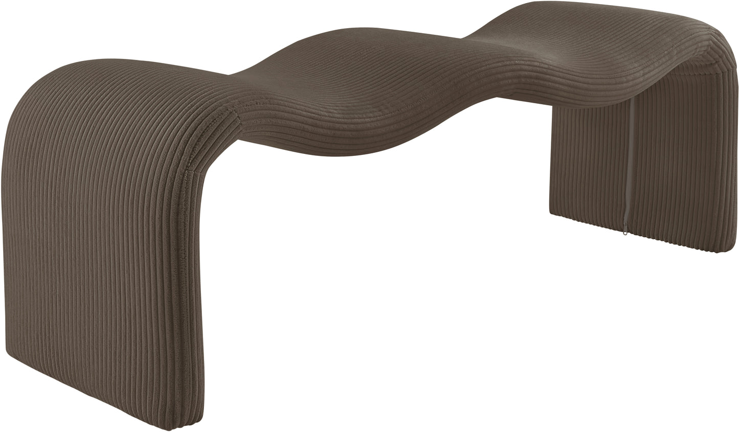 ferrara brown corduroy fabric bench