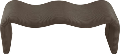 Ferrara Brown Corduroy Fabric Bench