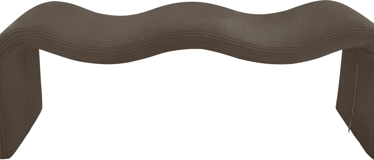 ferrara brown corduroy fabric bench