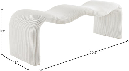 Ferrara Cream Corduroy Fabric Bench