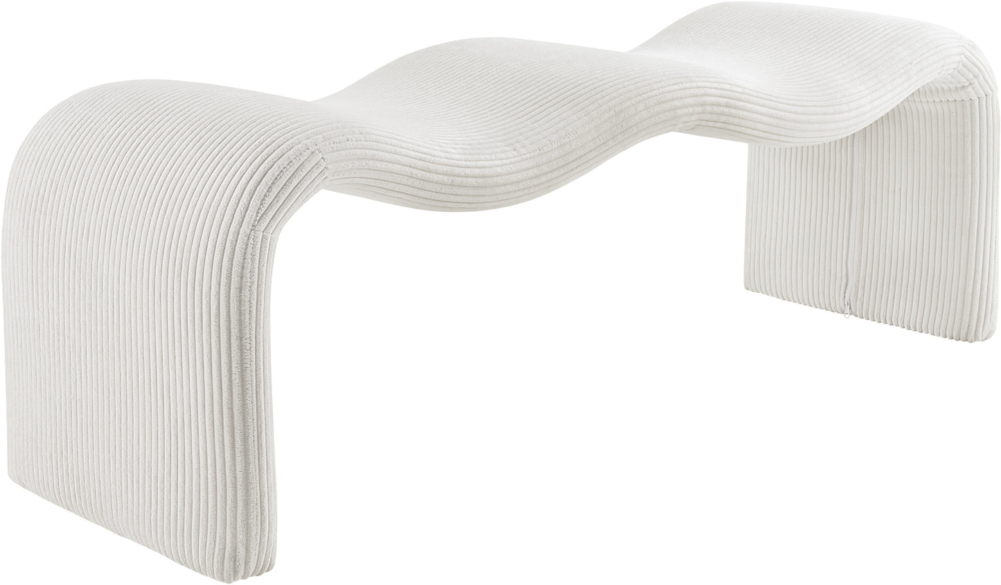 ferrara cream corduroy fabric bench