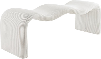 Ferrara Cream Corduroy Fabric Bench