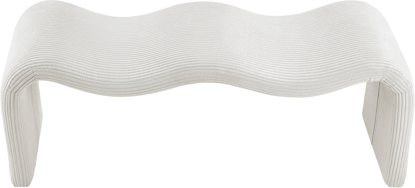 ferrara cream corduroy fabric bench