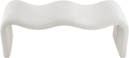 Ferrara Cream Corduroy Fabric Bench