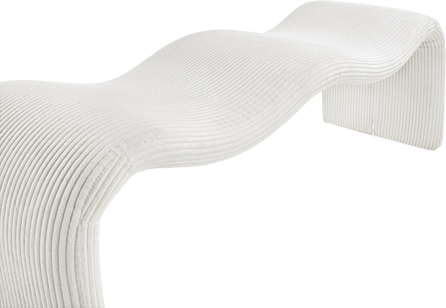 ferrara cream corduroy fabric bench