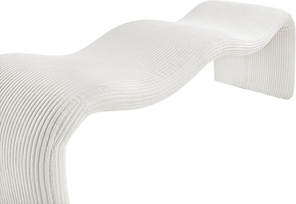 Ferrara Cream Corduroy Fabric Bench