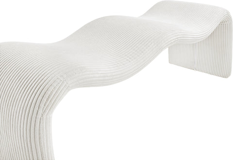 Ferrara Cream Corduroy Fabric Bench