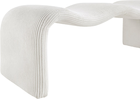 Ferrara Cream Corduroy Fabric Bench