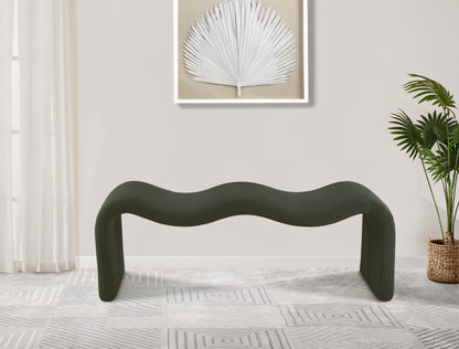 Ferrara Green Corduroy Fabric Bench