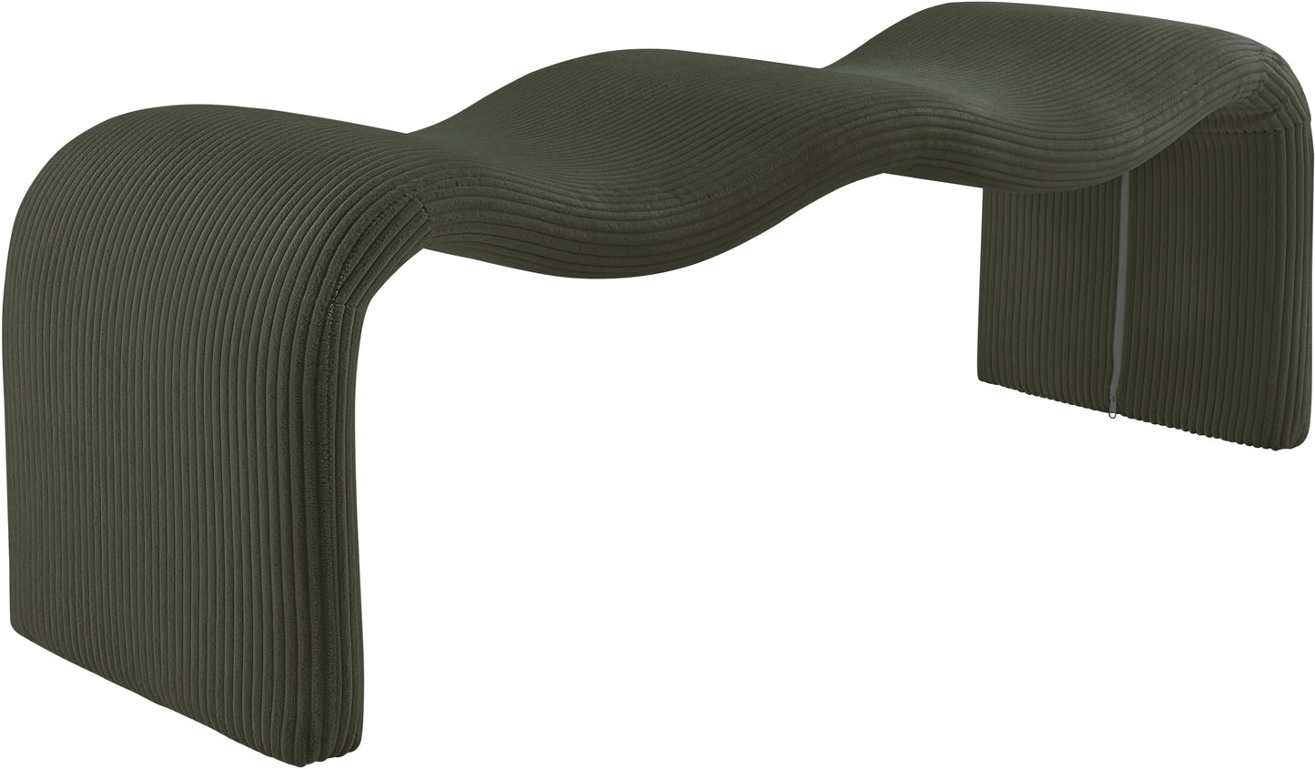 ferrara green corduroy fabric bench