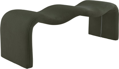 Ferrara Green Corduroy Fabric Bench