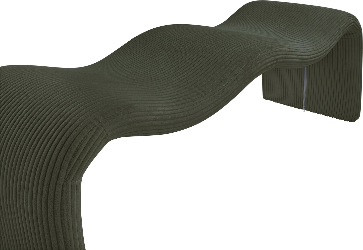 ferrara green corduroy fabric bench