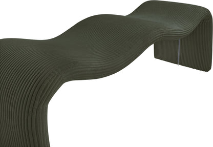 Ferrara Green Corduroy Fabric Bench