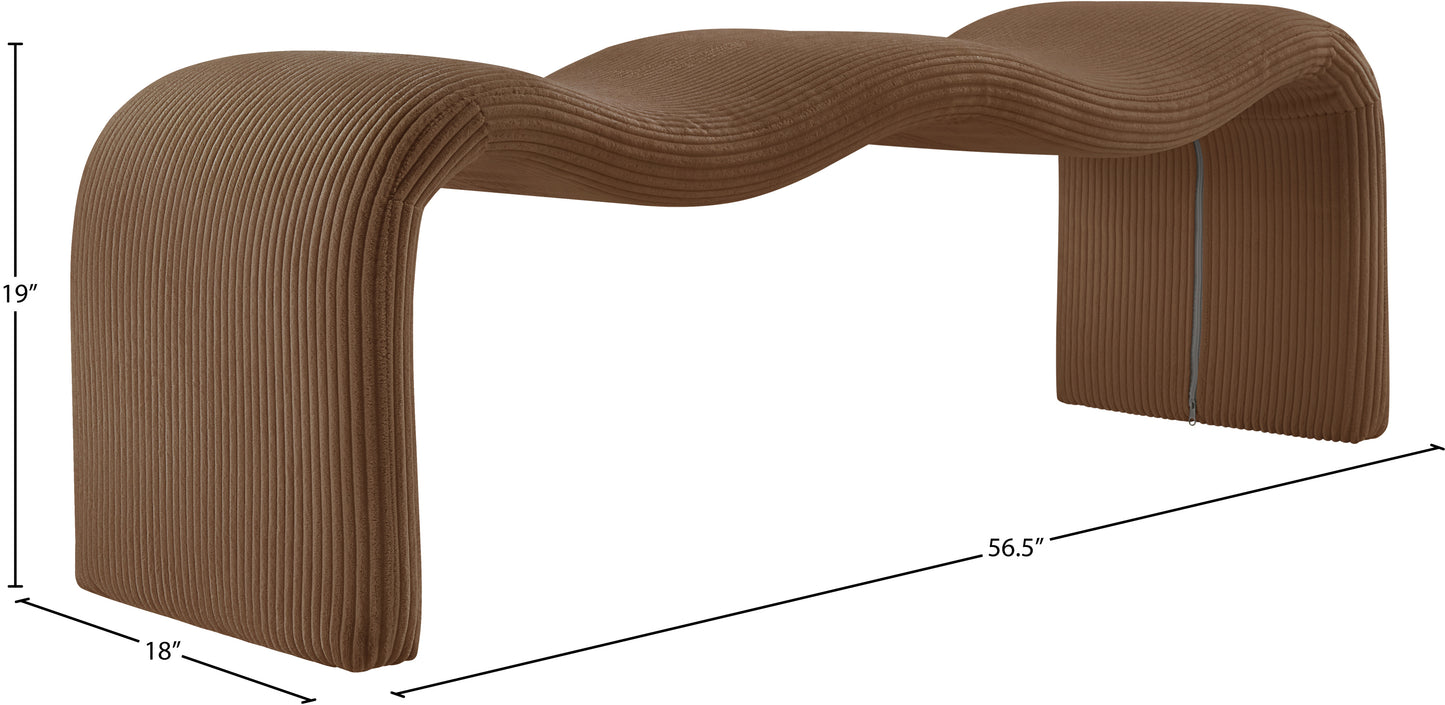 ferrara saddle corduroy fabric bench