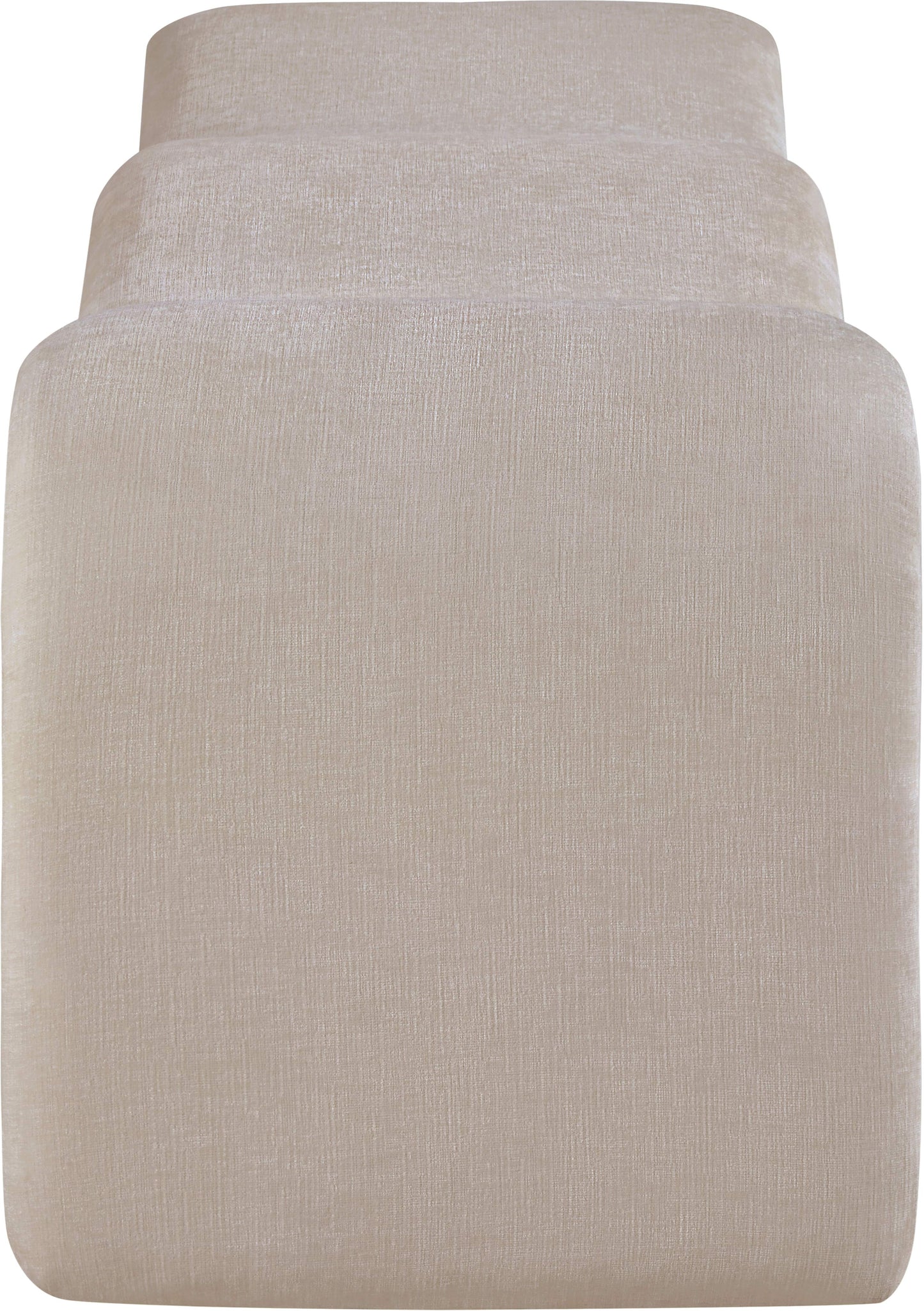 ferrara beige chenille fabric bench