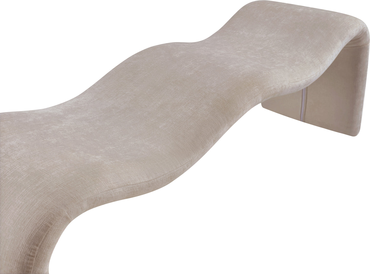 ferrara beige chenille fabric bench