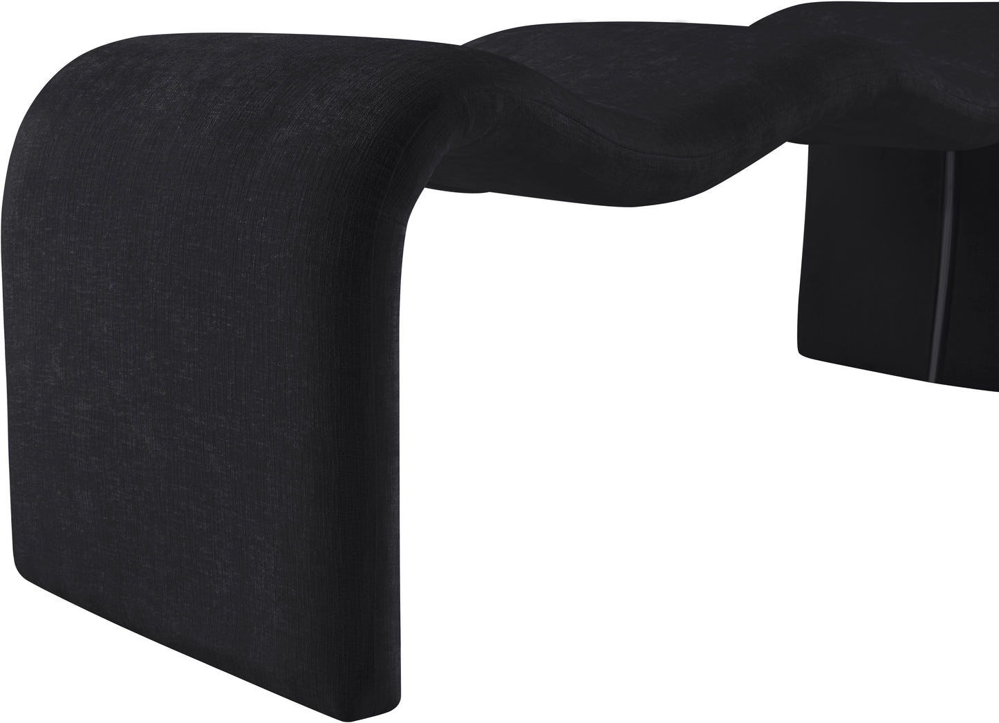 ferrara black chenille fabric bench