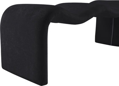 Ferrara Black Chenille Fabric Bench