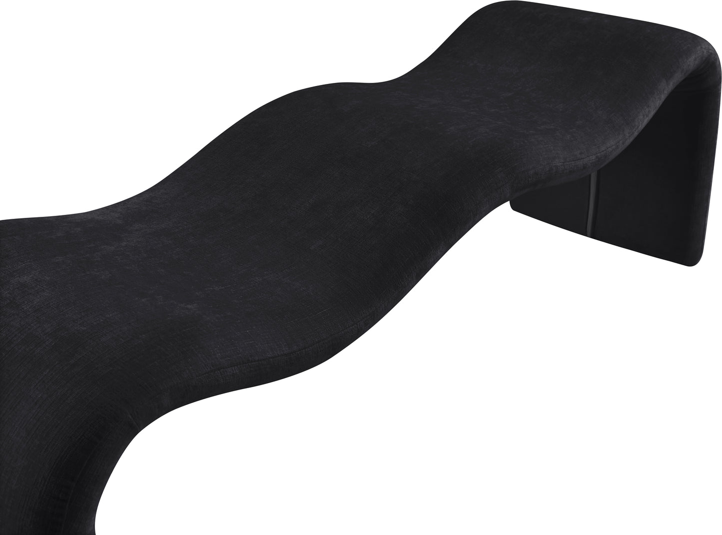 ferrara black chenille fabric bench